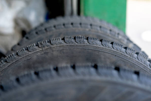 Four winter tire wheels are near service
