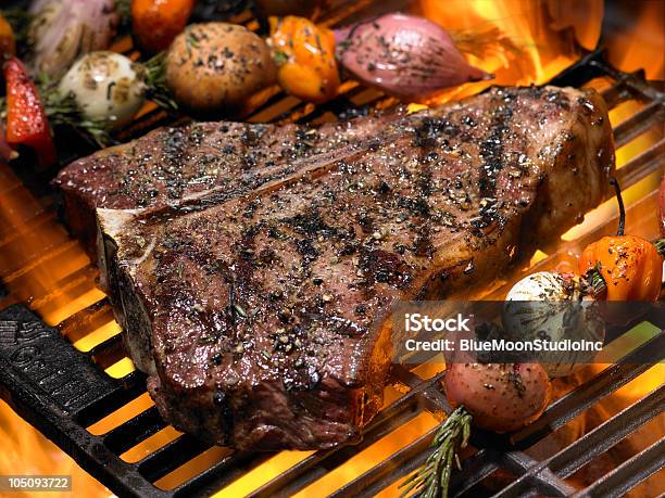 Steak Stock Photo - Download Image Now - T-bone Steak, Barbecue Grill, Steak