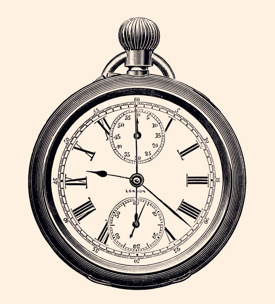 карманные часы (xxxl) - clock face clock antique number stock illustrations