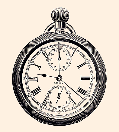 Engraving pocket watch of the 19th century