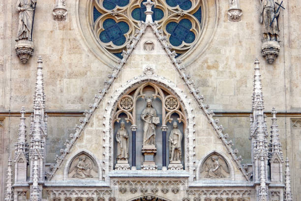 istock Gable triangle above the main entrance to the Cathedral 1050939112