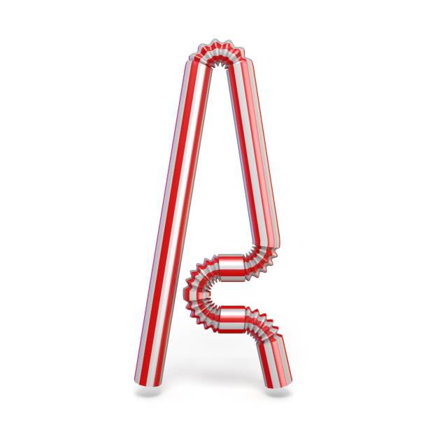 istock Drinking straw font Letter A 3D 1050941600