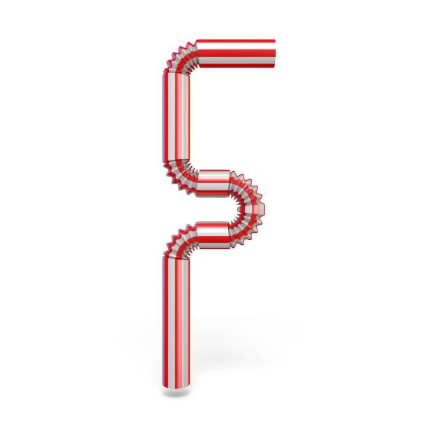 istock Drinking straw font Letter F 3D 1050941620