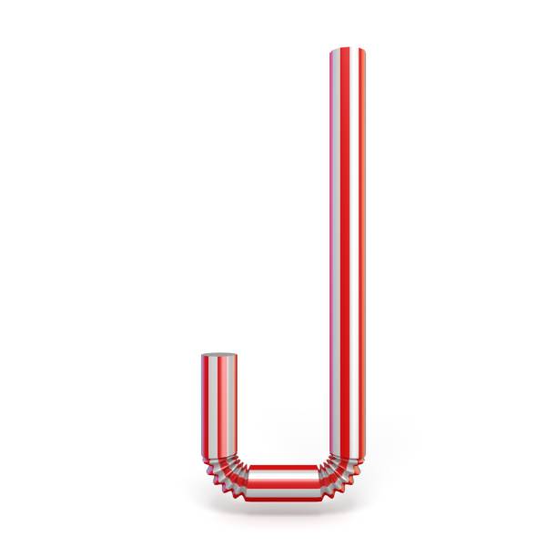 istock Drinking straw font Letter J 3D 1050941640