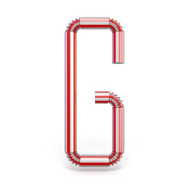 istock Drinking straw font Letter G 3D 1050941642