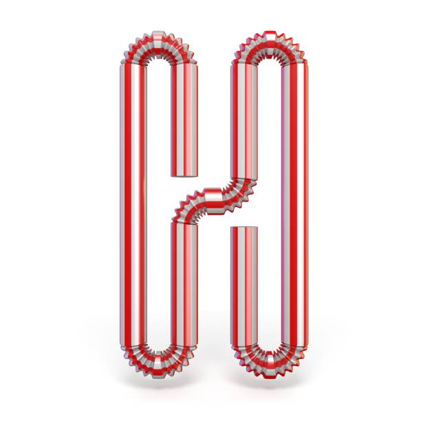 istock Drinking straw font Letter H 3D 1050941644