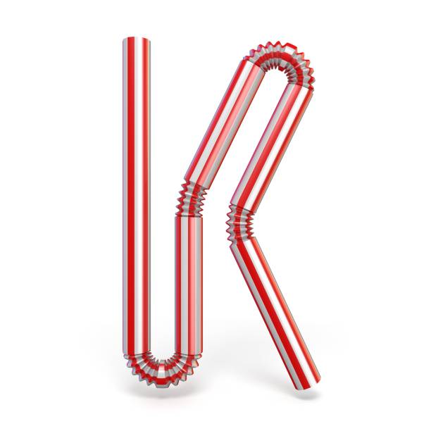 istock Drinking straw font Letter K 3D 1050941658