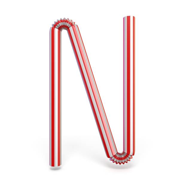 istock Drinking straw font Letter N 3D 1050941674