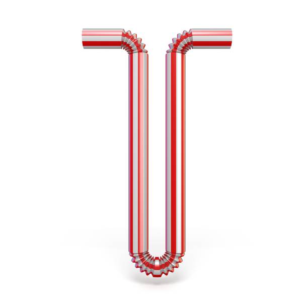 istock Drinking straw font Letter T 3D 1050941702