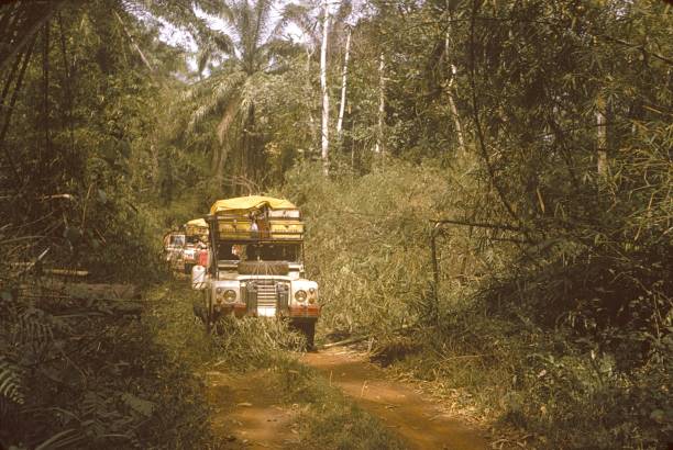 Congo, Central Africa, 1974. Off-road vehicle tour of Central Africa.