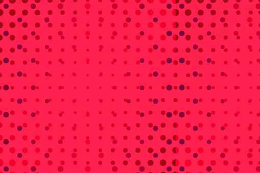 Abstract Hot Pink and Red Background with Radiating Dot Pattern - Vivid Color; textured effect.