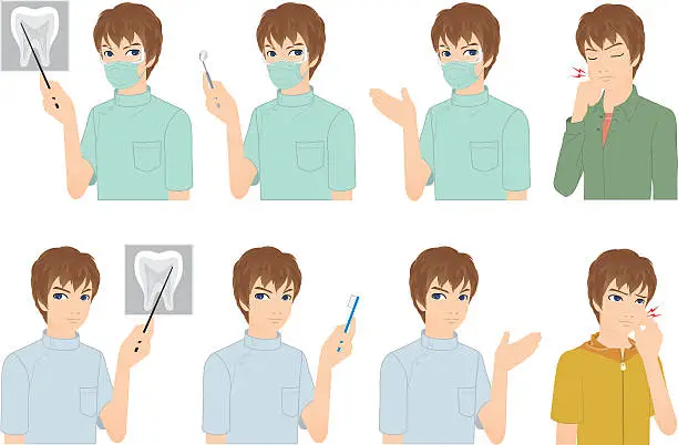 Vector illustration of Dentist and Patient
