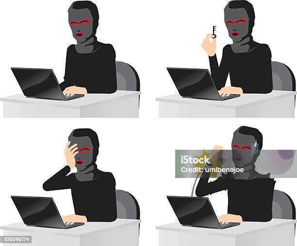 Хакер — стоковая векторная графика и другие изображения на тему Арест - Арест, Балаклава, Беспроводная технология