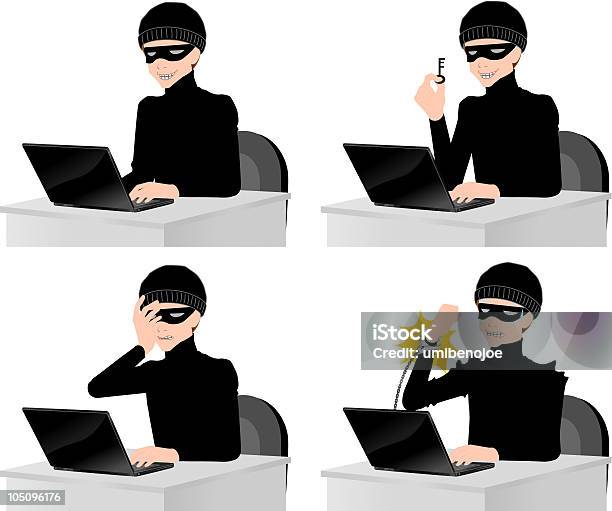 Computer Hacker Stock Vektor Art und mehr Bilder von Maske - Maske, Verbrecher, Computerhacker