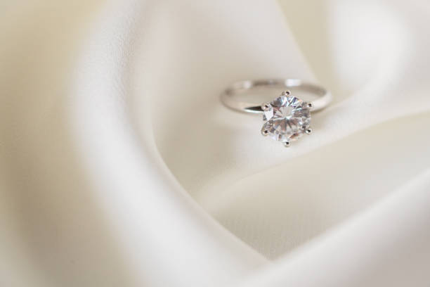 istock Jewelry wedding diamond ring close up 1050964386