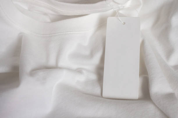 istock Blank price tag label on white t-shirt 1050964402