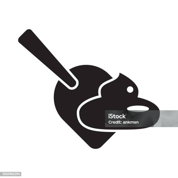 Clean Up Poop After Your Animal Concept Isolated Black Silhouette Stock Illustration - Download Image Now