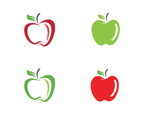 ilustraciones, imágenes clip art, dibujos animados e iconos de stock de ilustración vectorial de manzana - healthy eating green drink non alcoholic beverage