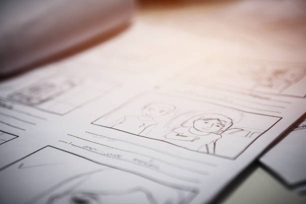 istock Storyboard drawing creative for film process pre-production media films story script for video editors 1050972996