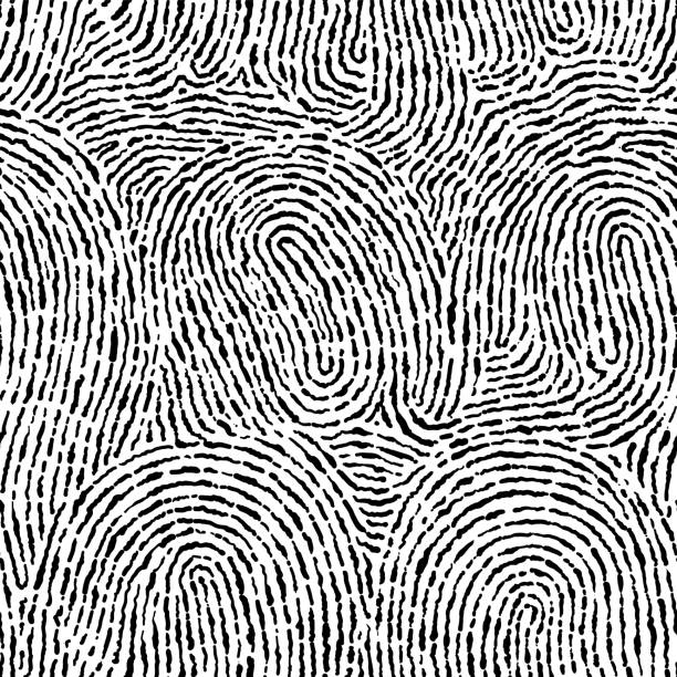 지문 사각형 모양에 완벽 한 배경입니다. - fingerprint thumbprint human finger track stock illustrations