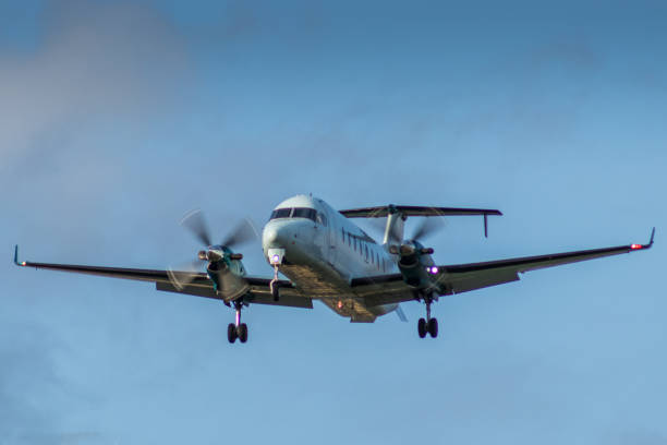 istock Turbo prop plane landing 1050991042
