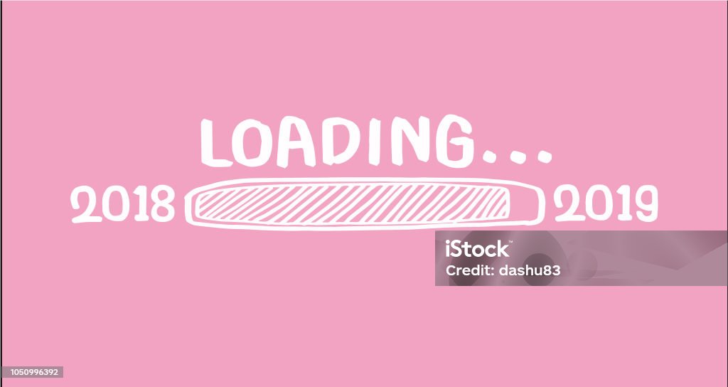 Progress bar almost reaching new year's eve. Vector illustration with 2019 loading The End stock vector