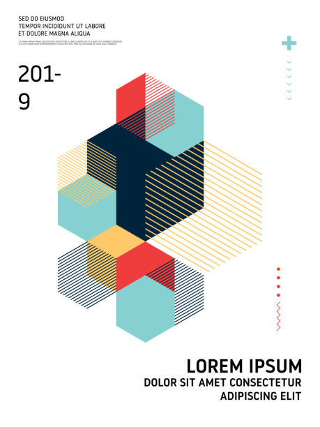 abstrakcyjne geometryczne tło szablonu projektu układu kształtu izometrycznego - nachylenie stock illustrations