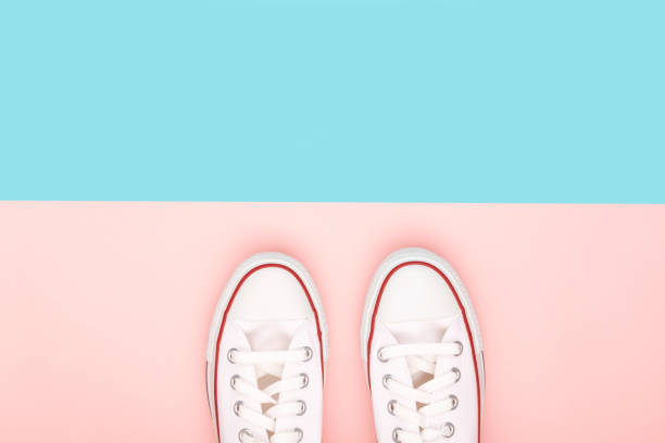 istock Sneakers on the multicolor background 1050999192