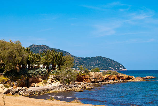 istock Beach of Mediterranean Sea under blue sky, Majorca island, Spain 105100676