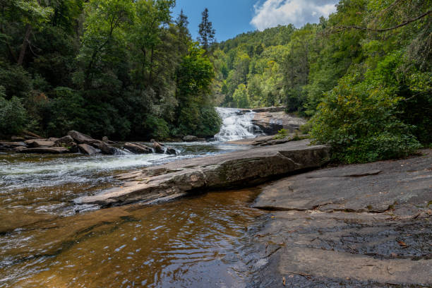 triple falls, dupont state park - carolina del nord - triple falls immagine foto e immagini stock