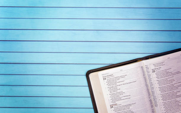A Bible on a Wooden Table Set out for a Personal Bible Study