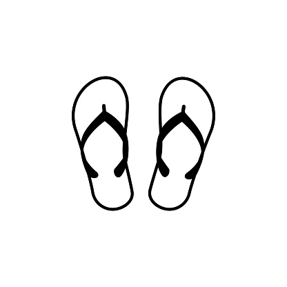 slippers vector line icon, sign, illustration on background, editable strokes