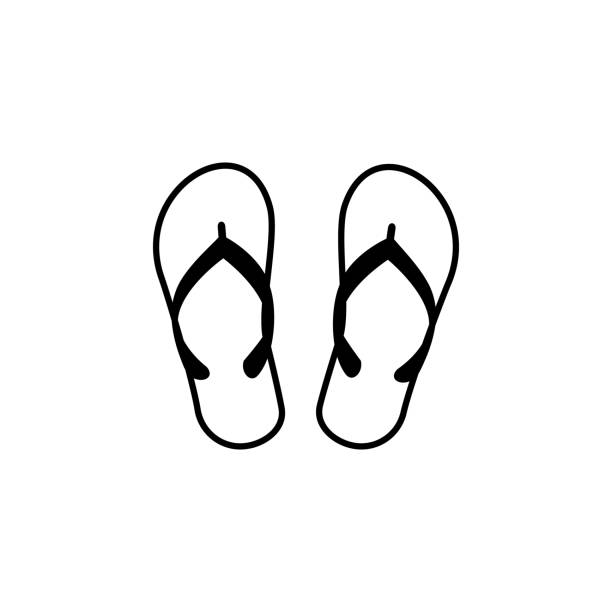 slippers vector line icon, sign, illustration on background, editable strokes slippers vector line icon, sign, illustration on background, editable strokes thong stock illustrations