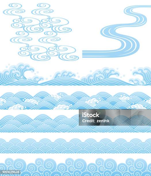 Japanese Traditional Wave Stock Illustration - Download Image Now - Wave - Water, Japanese Culture, Pattern