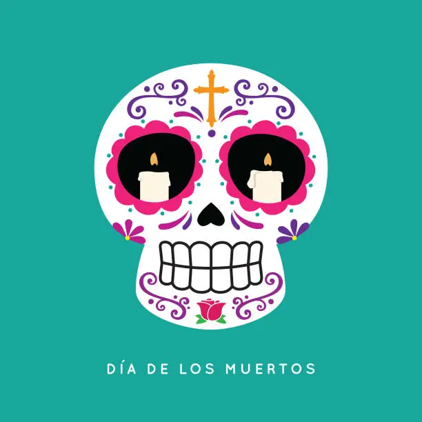 Vector illustration of Day of the Dead Sugar Skull