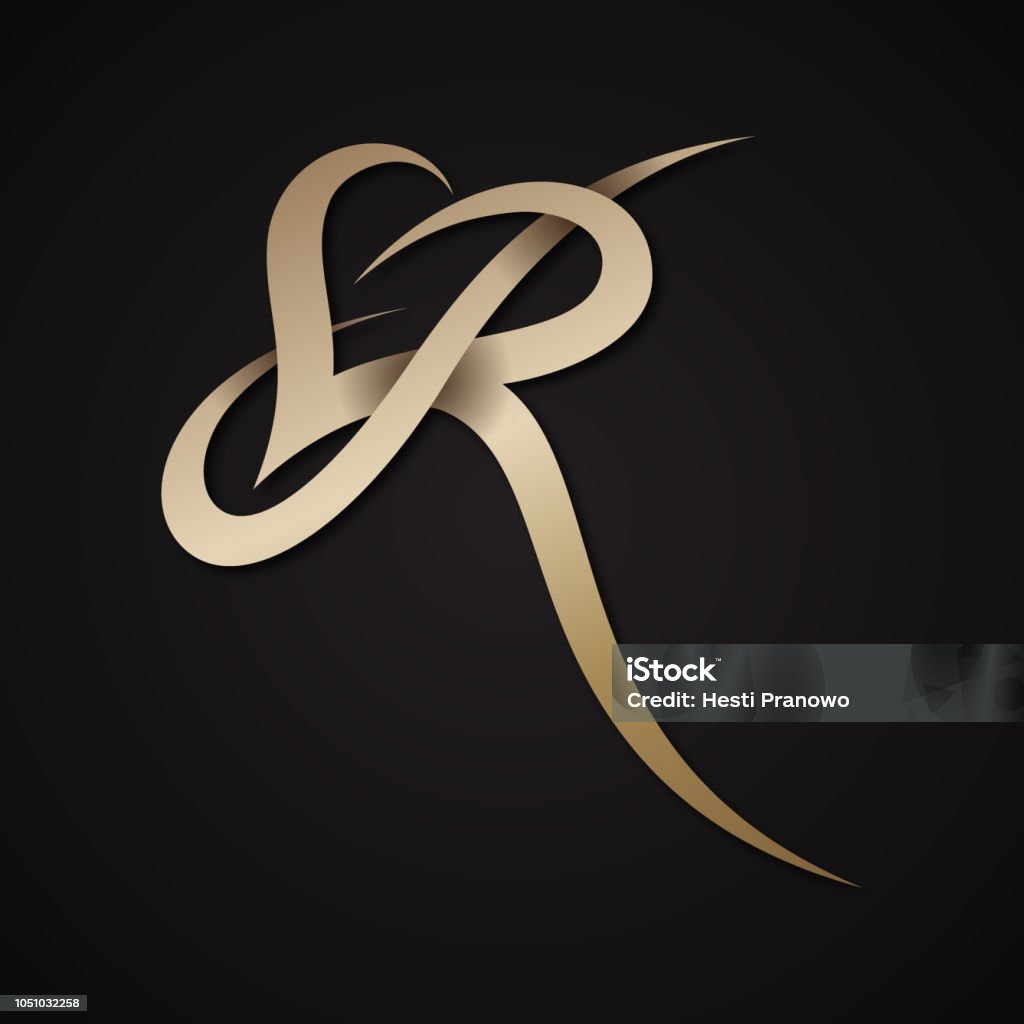 Creative Luxury Letter R Shaped Love Design Vector Symbol Stock ...