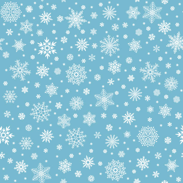 雪のシームレスなパターン。冬の雪フレーク フレーク雪の落下、星と雪降雪のベクトルの背景 - vector snowflake christmas decoration winter点のイラスト素材／クリップアート素材／マンガ素材／アイコン素材