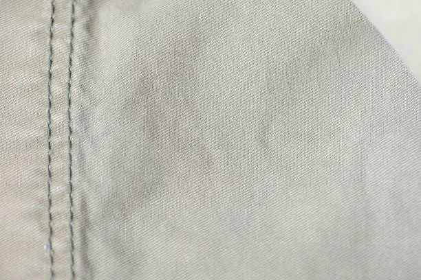 Photo of Olive green denim texture and background close up