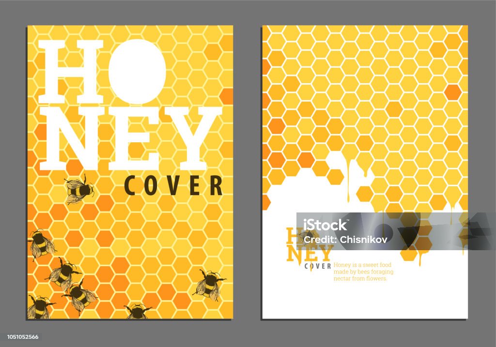 bright golden honey cover - Royalty-free Favo de mel arte vetorial