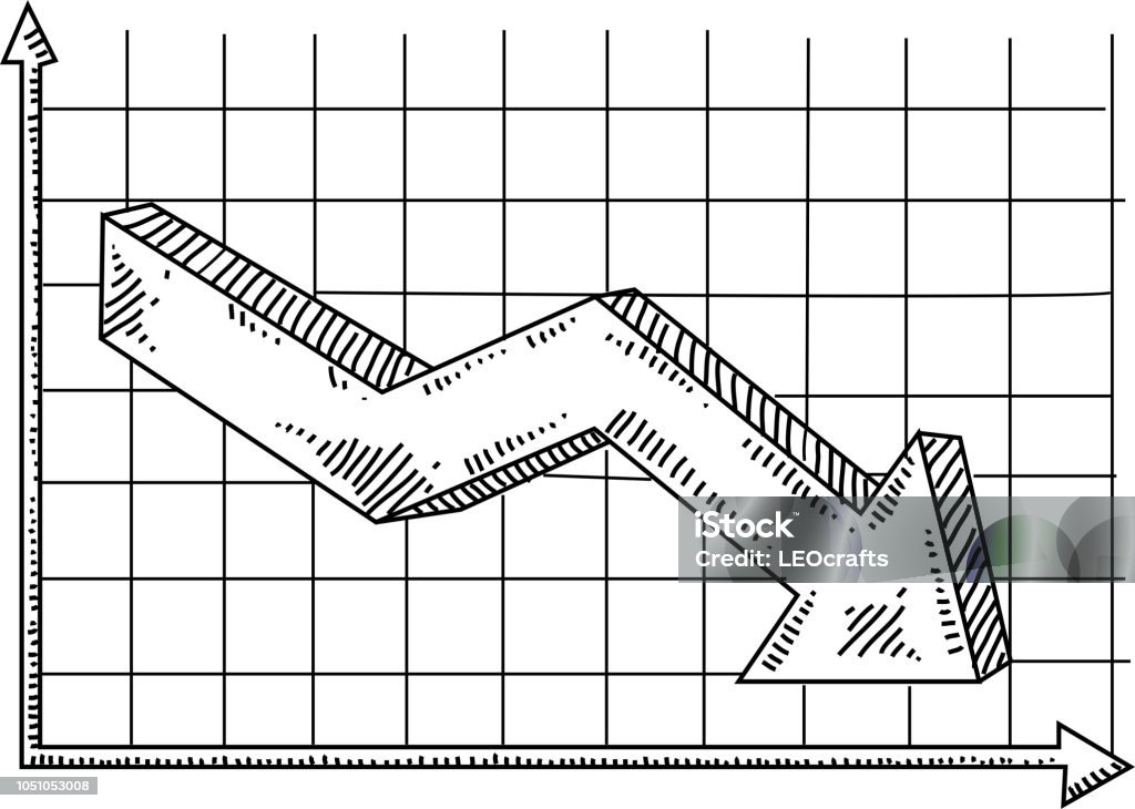 Recession Drawing Example Recession Declining Graph Drawing Stock Illustration - Download Image ...