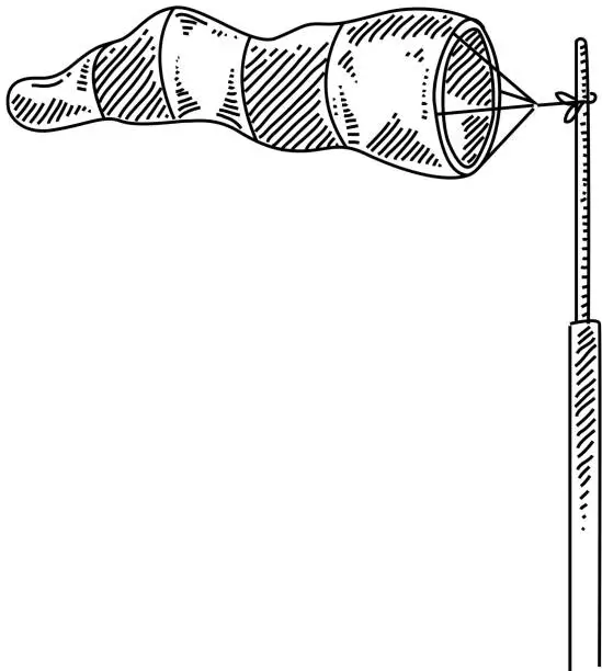 Vector illustration of Windsock Drawing