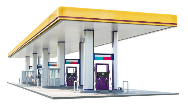 Oil dispenser station Oil petrol dispenser station isolated on white background with clipping path station stock pictures, royalty-free photos & images