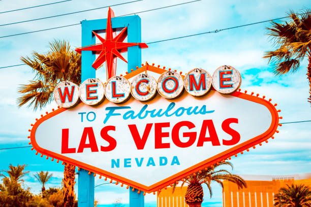 에 오신 것을 환영 합니다 멋진 라스베가스 서명, 라스베가스 스트립, 네바다, 미국 - las vegas metropolitan area the las vegas strip sign welcome sign 뉴스 사진 이미지