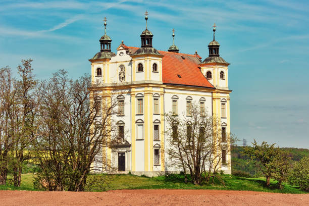 istock Church by the field, Southern Moravian springtime landscape 1051078558