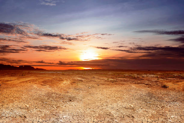 istock Dry land with cracked ground and dramatic sky 1051081920