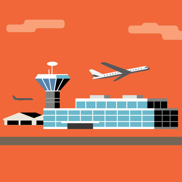 ilustrações, clipart, desenhos animados e ícones de tempo de voo - airport