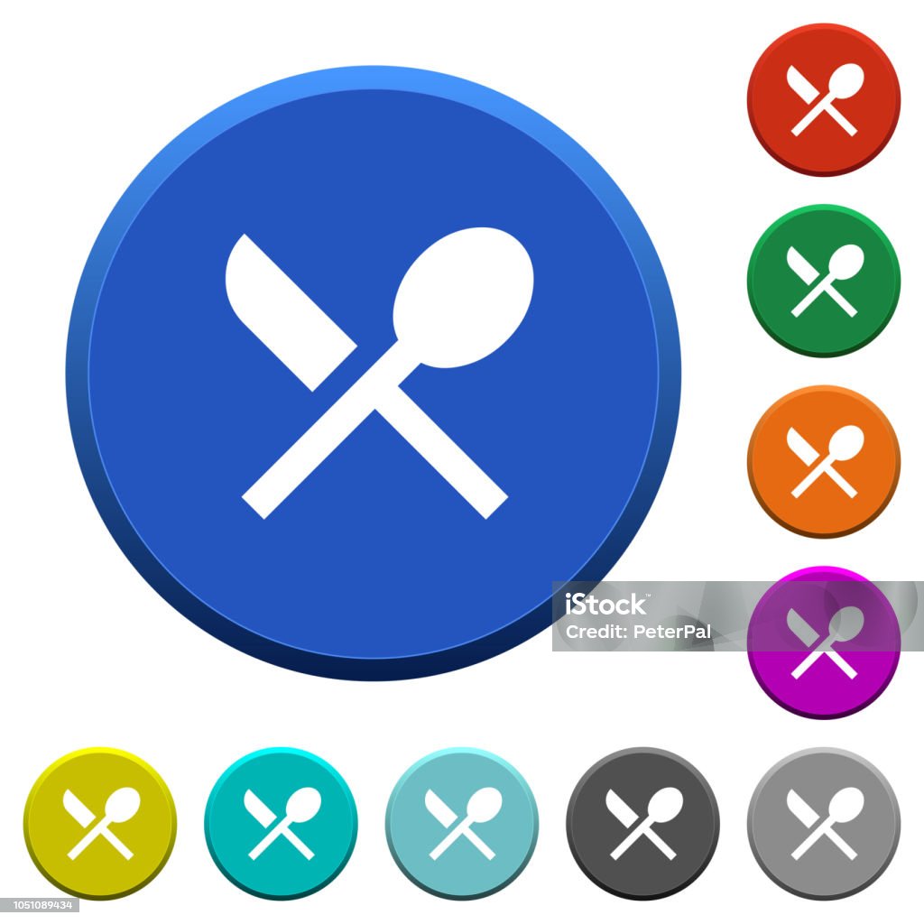 Meals Buttons Dining Beveled Buttons Stock Illustration - Download Image Now - Bevel ...