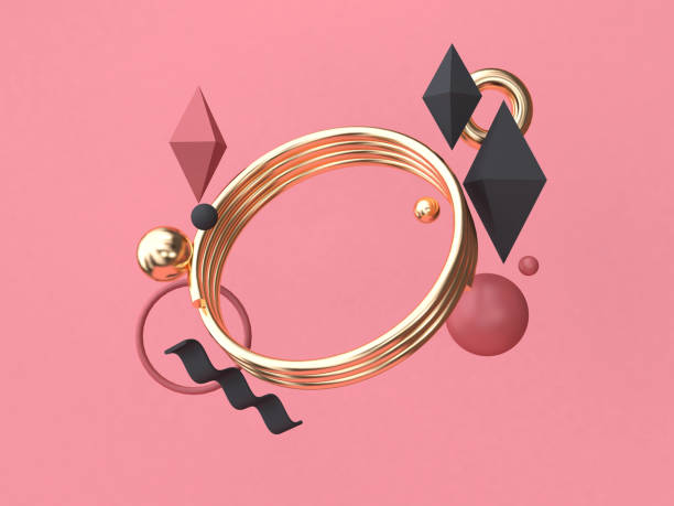 istock gold circle 3d rendering red-pink background minimal abstract geometric shape floating 1051091782