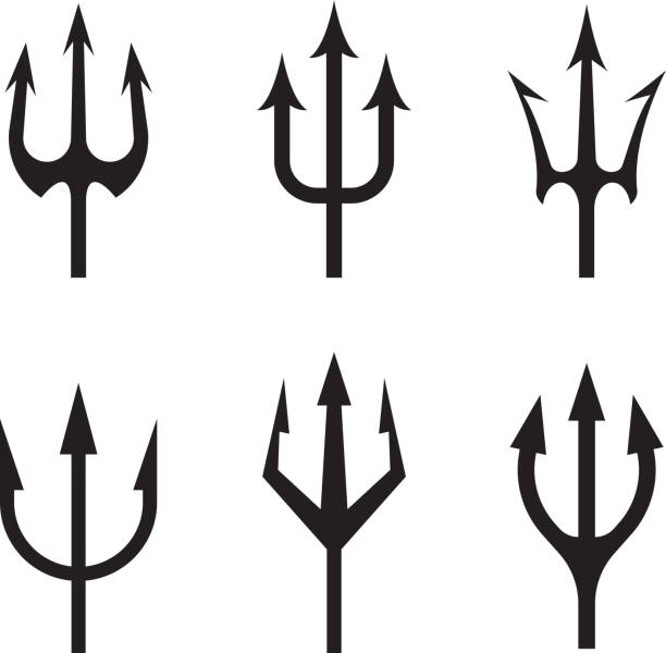 Trident, icon set Vector illustration isolated on white background spear icon stock illustrations