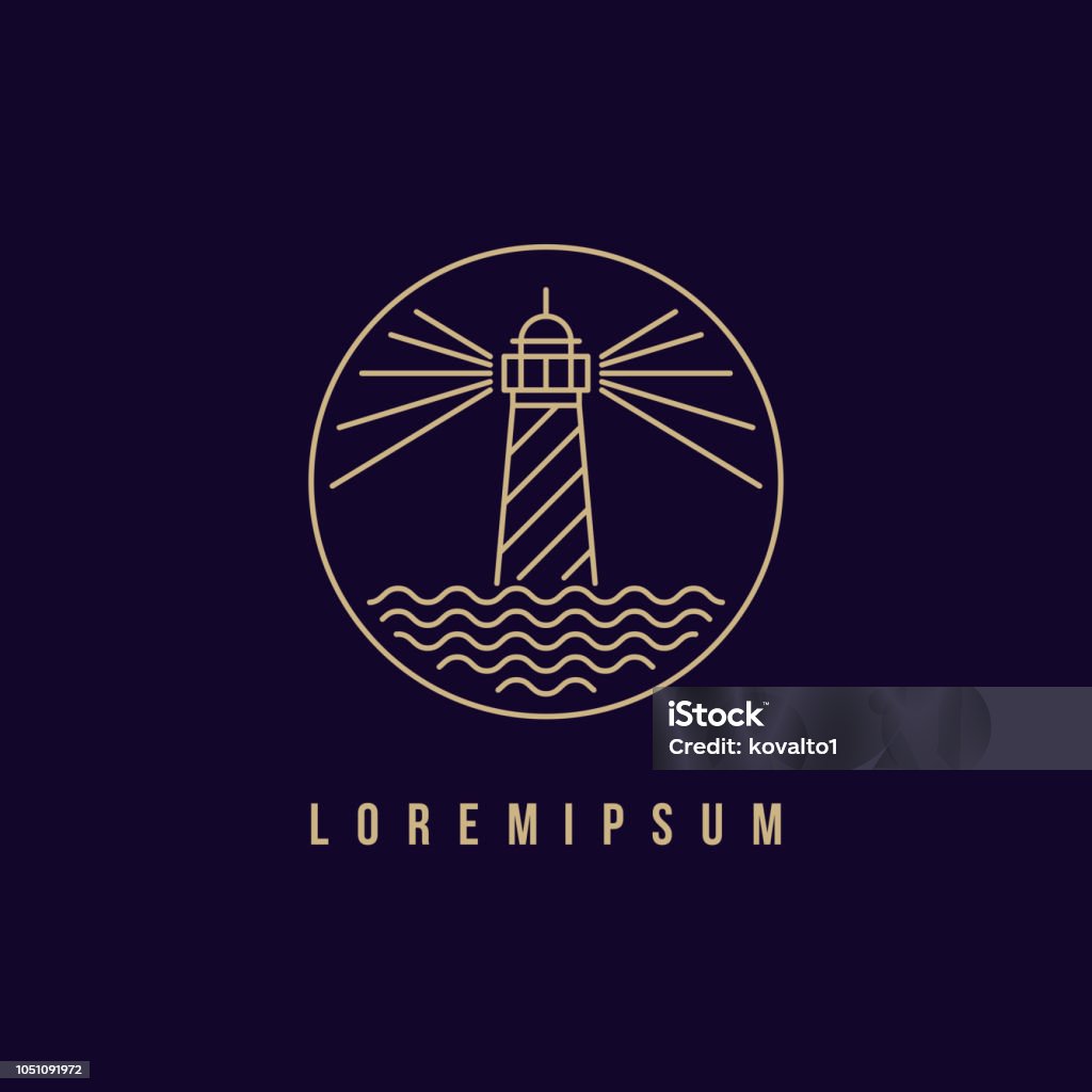 Light house logo design Vector illustration EPS 10 Lighthouse stock vector